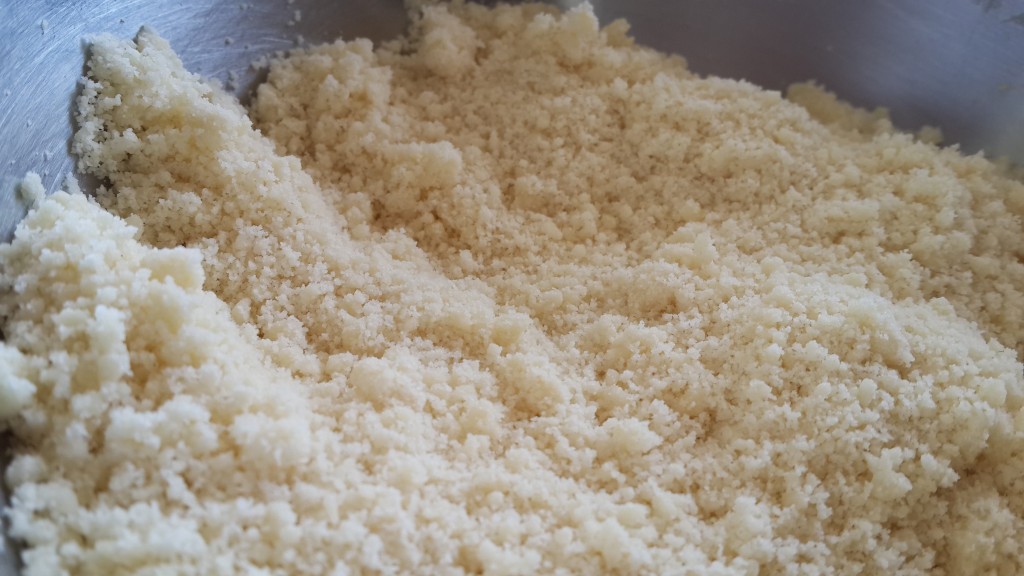 Butter and flour resembling coarsemeal