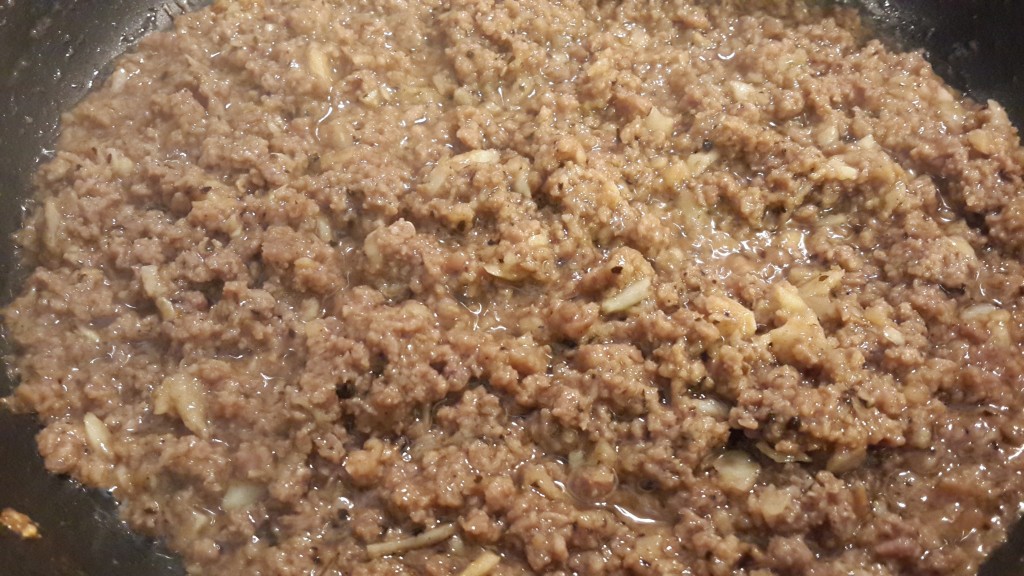 Minced beef with all the spices and sauces
