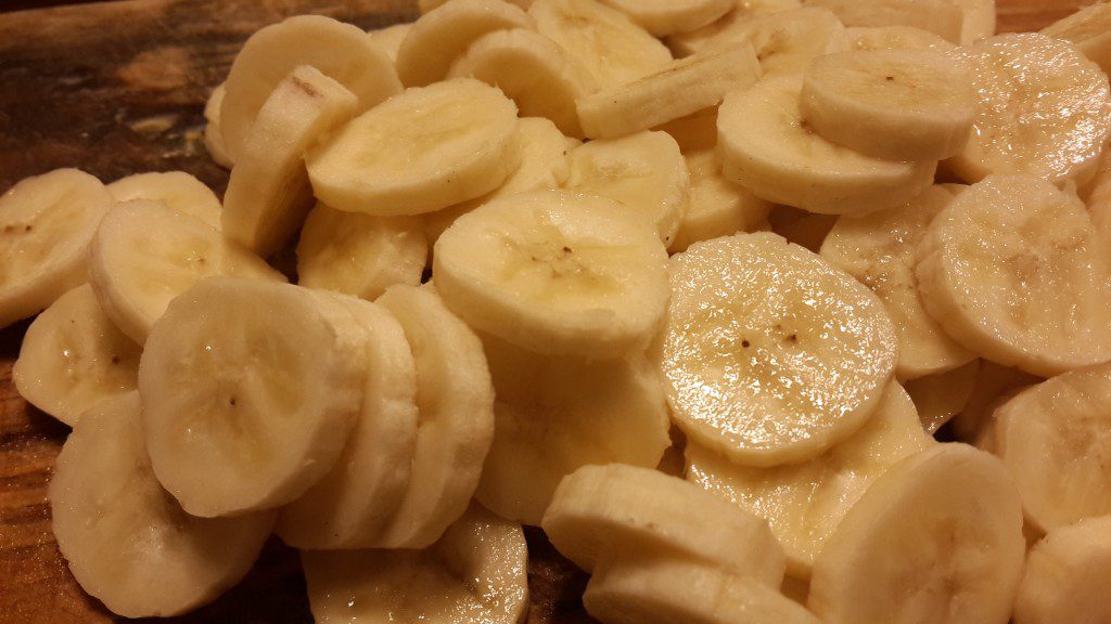 Sliced bananas