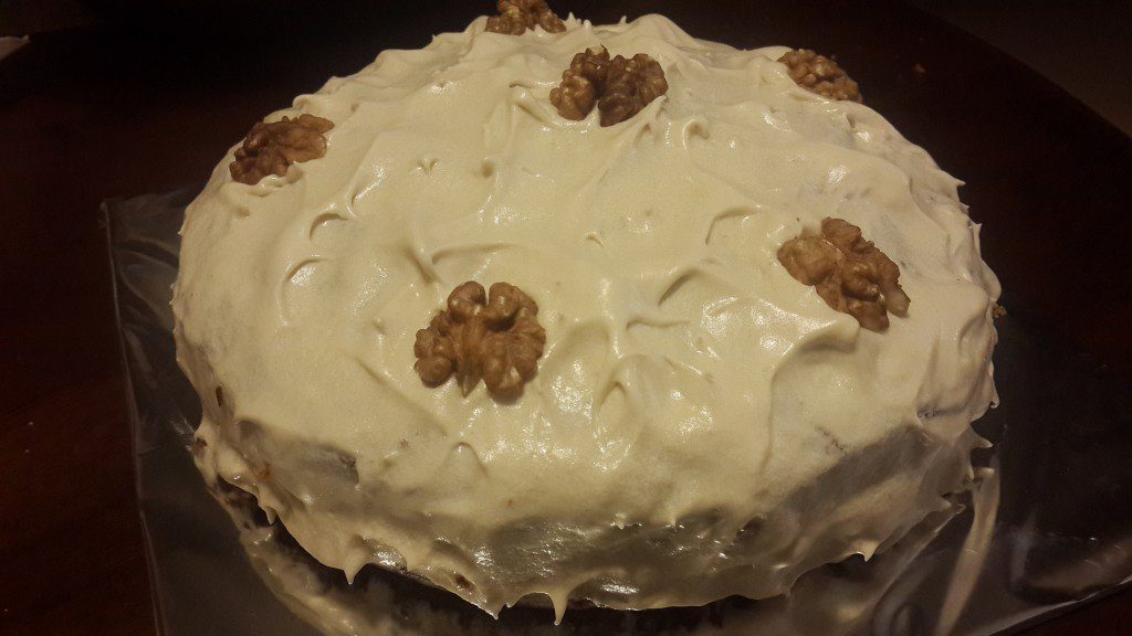 Frosted carrot cake