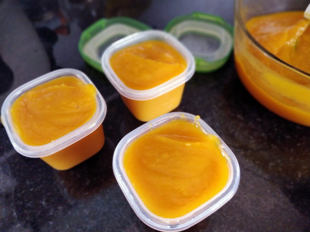Pumpkin puree in freeze jars