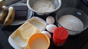 Ingredients for the banana cake