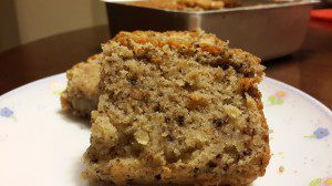 A slice of banana cake
