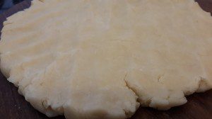 Flattened dough disc