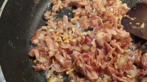 Bacon and garlic in butter