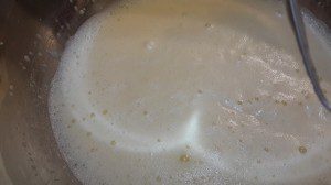 Eggs whisked until frothy