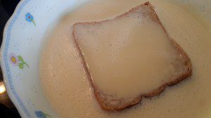 Egg dipped in French toast batter