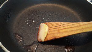 Buttering the pan