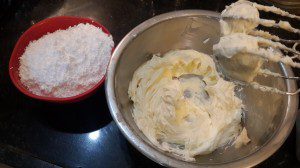 Cream cheese with icing or confectioners' sugar