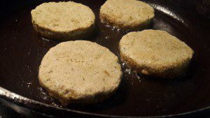 Mince meat cutlets frying