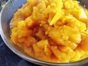 Boiled pumpkin pieces