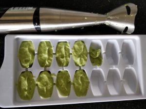 Avocado puree or mash in freeze trays